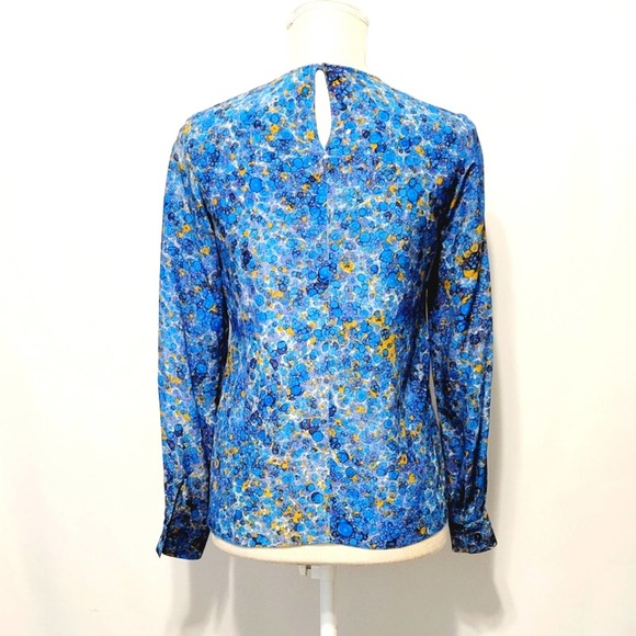 The Fold London Silk Cottage Floral Front Twist Long Sleeve Blouse Women 2 - Picture 3 of 8